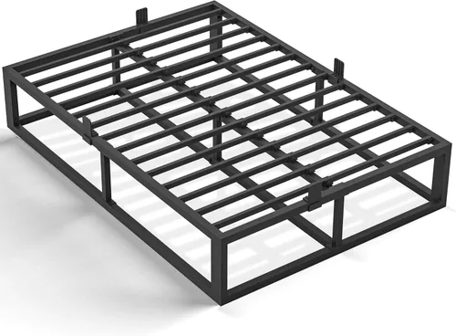 Vista 10 de Bilily Marco de cama individual de 14 pulgadas con soporte de listones de acero resistente, plataforma de metal resistente para colchón