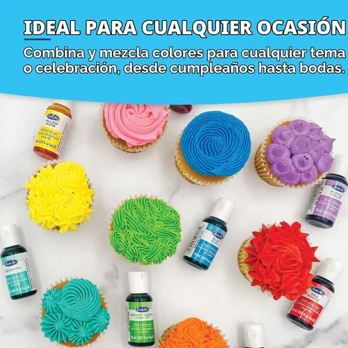 Vista 7 de Gel de colorante alimentario líquido Satin Ice, botella de 0.61 onzas líquidas, negro