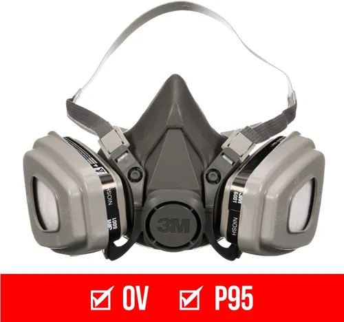 Vista 6 de 3M P95 / Proyecto de pintura de vapor orgánica Respirador reutilizable 6311, tamaño grande, aprobado por NIOSH, uso para pulverización de pintura