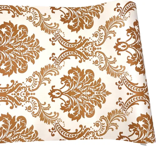 Vista 10 de Yifely Diseño de damasco de lujo autoadhesivo estante cajón forro PVC encimera papel 17.7x118.1 in