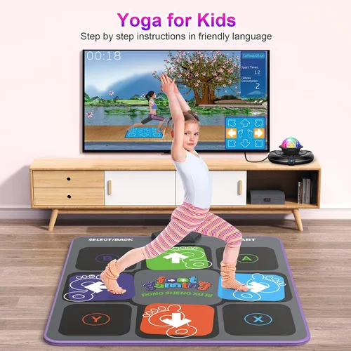 Vista 6 de FWFX Alfombrilla de baile de videojuegos para niños y adultos, juego de almohadilla de baile para TV, juguetes para niños de 4, 5, 6, 7, 8, 9, 10