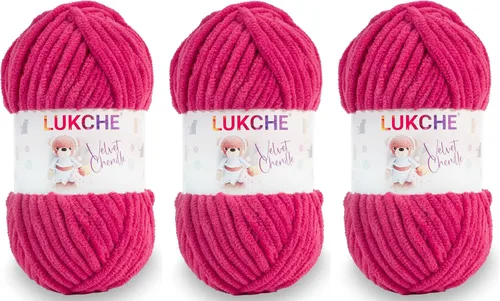 Vista 24 de Hilado de chenilla de terciopelo para amigurumi y punto de crochet súper voluminoso 100 gr (69,0 m) (Grosor del hilo 8 mm) (Verde espárrago) 1