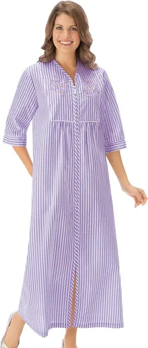 Vista 2 de Camisón de mil rayas, bordado, diseño floral, XL