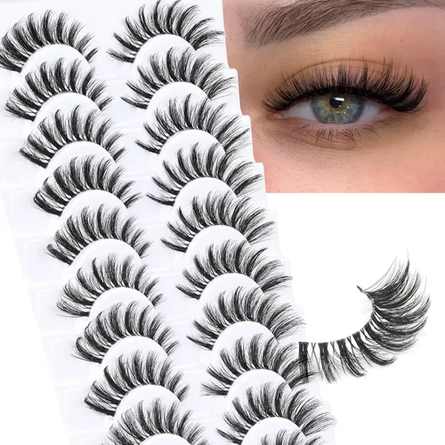 Vista 9 de Veleasha Manga Lashes Anime Pestañas postizas Tiras de pestañas puntiagudas