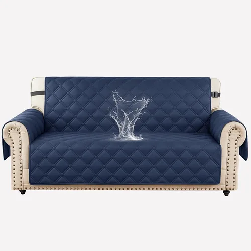 Vista 28 de XINEAGE Funda impermeable para sillón, funda para sofá de 1 plaza con correas elásticas y bolsillos, triple protección antideslizante, lavable