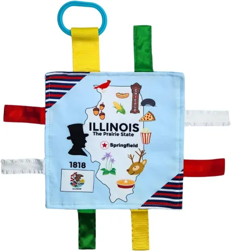 Vista 35 de Baby Jack & Co - Cochecito de juguete para bebés de 8 x 8 pulgadas con etiqueta del estado de Arkansas, juguetes arrugados para desarrollar cinco
