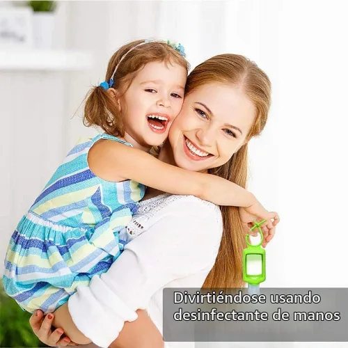 Vista 2 de Paquete de 4 botellas transparentes de plástico de tamaño viaje con funda de silicona rellenables, recipientes vacíos para apretar, a prueba