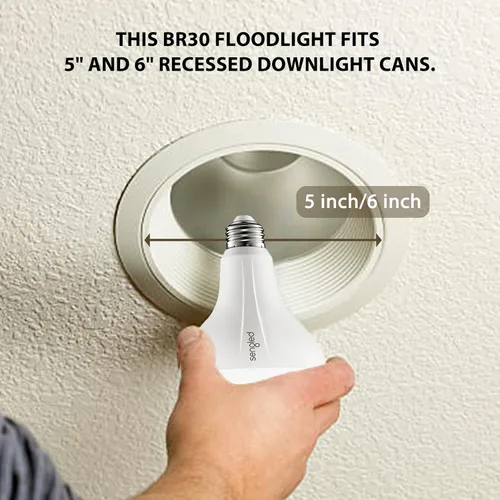 Vista 4 de Sengled Zigbee BR30 Bombilla inteligente, funciona con SmartThings y Echo con hub integrado, control de voz con Alexa y Google Home, requiere blanco