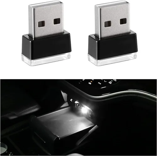 Vista 23 de 4 PCS Lámpara de Atmósfera Interior de Coche LED USB, Mini Luz Nocturna LED Portátil, Kit de Iluminación Ambiental de Maletero con Interfaz USB