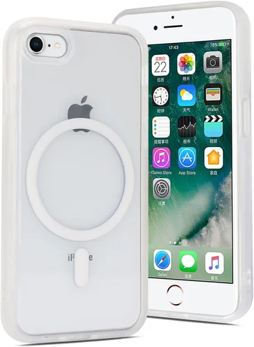 Vista 8 de Funda magnética para iPhone SE 2020/2nd/2022/3rd y iPhone 7/8, protección contra caídas de grado militar, delgada, translúcida mate, a prueba