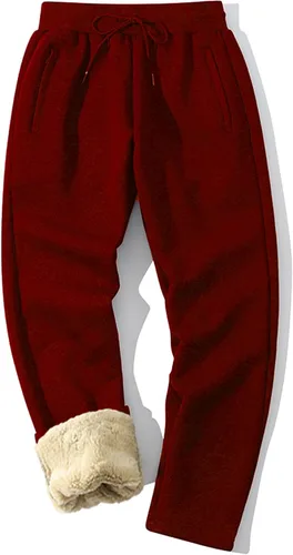 Vista 30 de MACHLAB Pantalones deportivos térmicos de forro polar para hombre, pantalones de chándal gruesos y cálidos para invierno