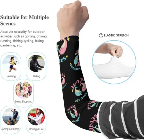 Vista 3 de Narwhal - Mangas para cubrir los brazos, protector solar UV, mangas de enfriamiento para brazos, mangas deportivas de verano