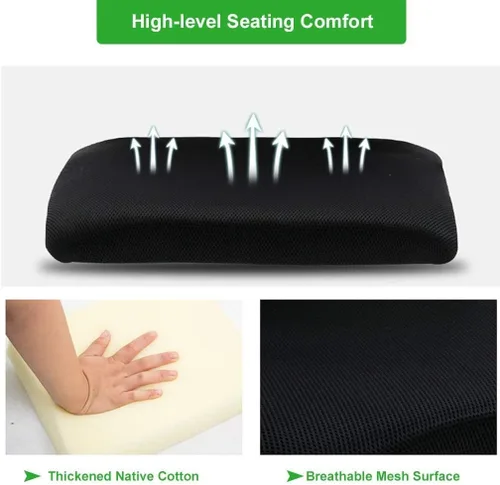 Vista 4 de Silla de oficina en casa, sillas de escritorio de malla para computadora con soporte lumbar, reposabrazos de altura ajustable, respaldo medio, silla
