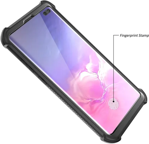 Vista 4 de Dexnor Funda para Galaxy S10 Plus con protector de pantalla, transparente, resistente, de cuerpo completo, a prueba de golpes, parte trasera dura