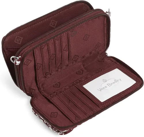 Vista 2 de Vera Bradley Bolso cruzado todo en uno de algodón con protección RFID (varios equipos disponibles)