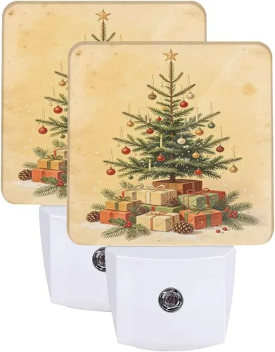 Vista 11 de Ouqiuwa Juego de 2 luces nocturnas enchufables para Navidad, rojo, invierno, feliz año nuevo, LED, sensor de movimiento, lámpara para dormitorio