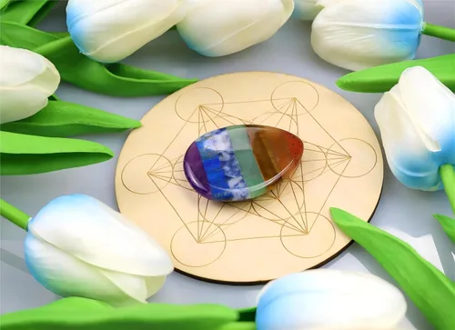 Vista 5 de QINJIEJIE Piedra de preocupación para el pulgar para la ansiedad, cristales de chakras, piedras curativas para la preocupación de los chakras