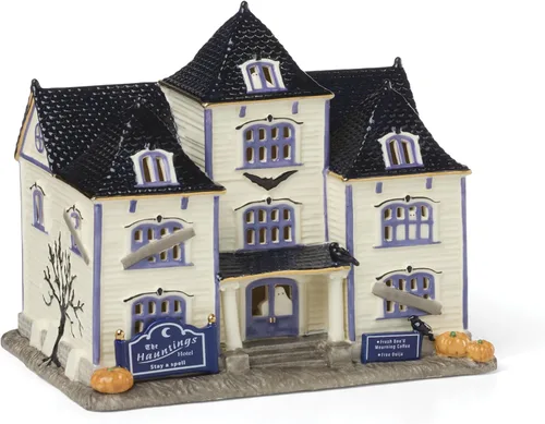Vista 12 de Lenox Figura de casa iluminada de Halloween vintage