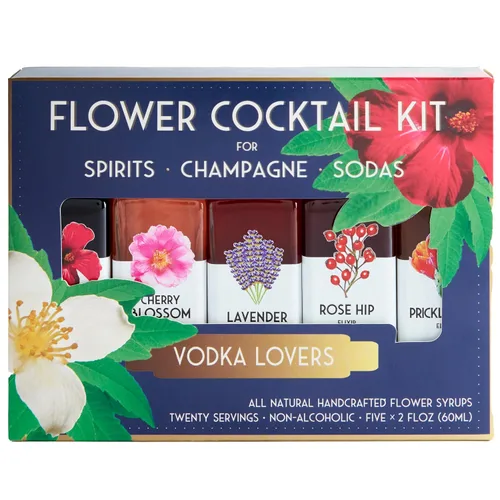 Vista 14 de Floral Elixir Co. - Kit de cóctel de jarabe de flores totalmente naturales - Set de regalo - Surtido de 5 elixires (2 onzas) (amantes de las ginebra)