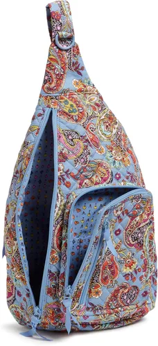 Vista 3 de Vera Bradley Mochila bandolera de algodón, Provenza Paisley