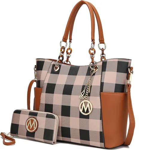 Vista 10 de MKF Collection - Juego de bolsa de mano para mujer, con cartera y asa superior, de piel vegana