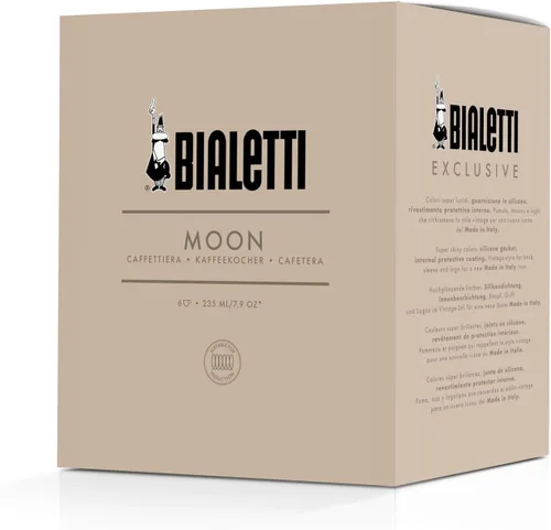 Vista 3 de Bialetti Moon Exclusive - Olla Moka de acero inoxidable de inducción, cafetera de estufa para espresso, cafetera italiana, 4 tomas de café expreso