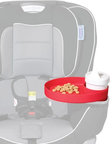 Vista 4 de Travel Tray Oval fabricado en Estados Unidos amplía tu portavasos actual para sostener tu taza más una bandeja para aperitivos, juguetes
