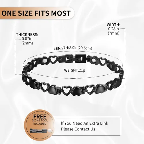 Vista 2 de BioMag Pulsera Magnética para Mujeres, Pulsera de Acero de Titanio Brazaletes para Alivio del Dolor Joyería de Cobre Puro Sólido Regalo