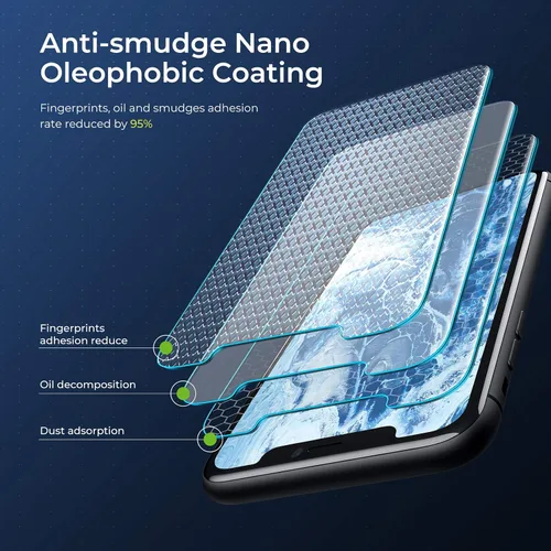Vista 3 de ORIbox - Protector de pantalla de cristal templado para iPhone 11 Pro, Xs, X (5.8 pulgadas). Protector de cristal templado para pantalla, 3