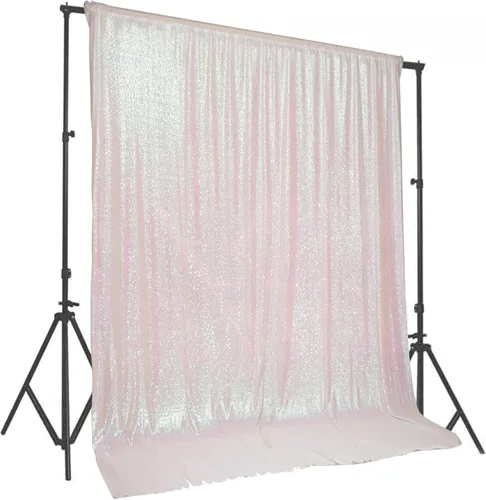 Vista 19 de PartyDelight Cortinas de Fondo de Lentejuelas 2 Paneles Negro 5 Pies x 10 Pies Telón de Fondo para Fotografía Cortina de Boda Eventos Especiales