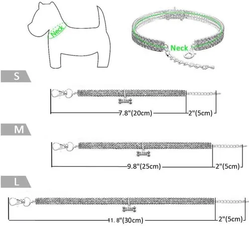 Vista 4 de Bling Dog Collar Rhinestone Dog Collar With Bone Pet Collar Rhinestone collar for Dogs- B1 (Large, Red)