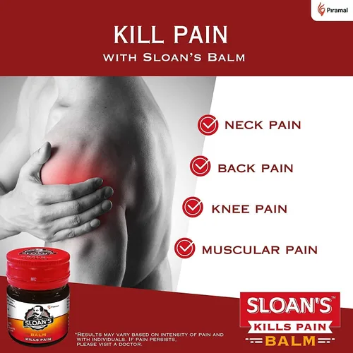 Vista 3 de Sloan's Balm Mata el dolor severo Poder del ayurveda con 5 aceites herbales Acción de calor única con extracto de pimiento 20 gm x paquete de 4