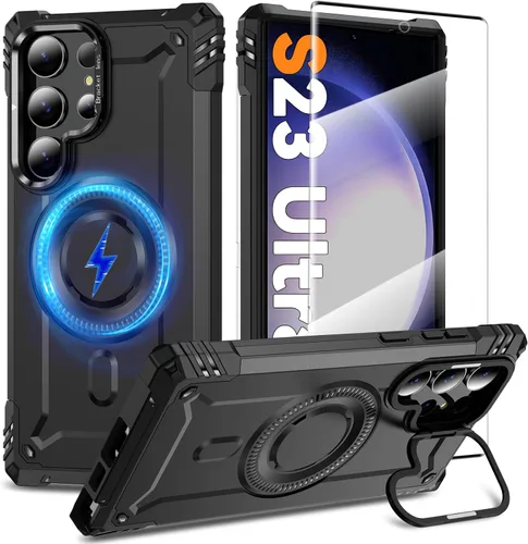 Vista 13 de Funda magnética para Samsung Galaxy S25+ Plus/Galaxy S24+ Plus [Soporte de anillo de cámara integrado] [Protector de pantalla]