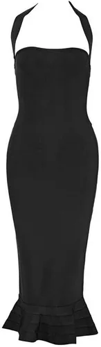 Vista 3 de whoinshop Vestido de cóctel de sirena con cola de pez halter para mujer