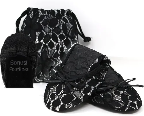 Vista 44 de Silky Toes Zapatos planos plegables para mujer, zapatos de ballet para A-Negro