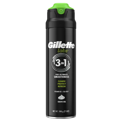 Vista 9 de Gillette Labs - Gel de afeitar espumoso rápido para hombres, sin alcohol, tinte y parabenos con vitamina B3 y algas marinas, refresca y calma