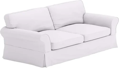 Vista 6 de Funda de algodón pesado compatible con Pottery Barn Grand Comfort para sofá Borde de caja blanca