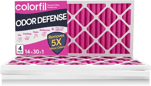 Vista 43 de Colorfil - Filtro de aire de 12 x 12 x 1 pulgadas, filtros que cambian de color para olores de gatos y perros, filtro de aire acondicionado MERV 8