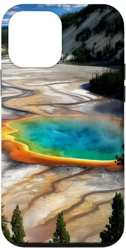 Vista 16 de Funda de vacaciones de verano para iPhone 16 Yellowstone National Park Rainbow geysers