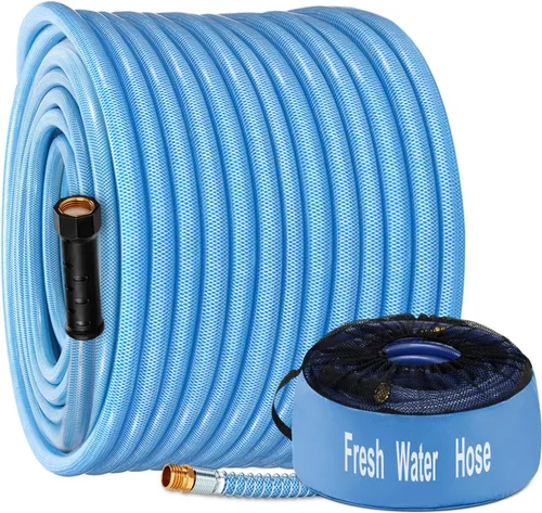 Vista 10 de Kohree: Manguera de agua para caravana de 15 pies mejorada, manguera de agua potable premium de 5/8" para autocaravana, sin fugas, sin arrugas