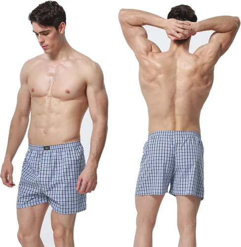 Vista 2 de pantalones cortos bóxer 100% algodón para hombre