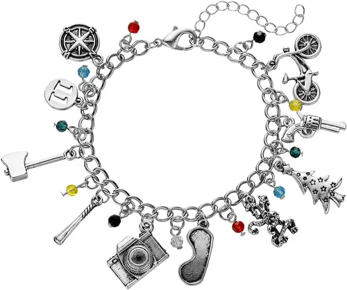 Vista 3 de Dr's gift Strange Things Bracelet Necklace Pack Strange Things Merchandise for Teen Girls Kids Christmas Birthday Gift Stranger Eleven ST Fans 2 PCS