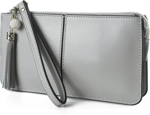 Vista 13 de befen Clutch de Muñeca de Cuero Genuino para Mujeres Ultra-Delgado Portador de Tarjetas de Crédito para Damas Cartera Monedero con Protección RFID