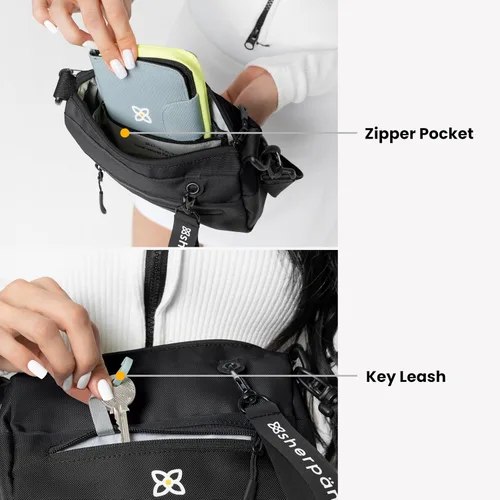 Vista 133 de Sherpani Skye - Bolso cruzado pequeño, de nailon, ligero, para mujer, con protección RFID