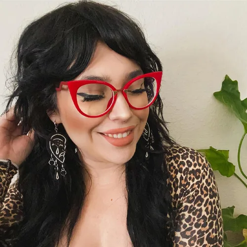 Vista 4 de Zeelool Gafas de bloqueo de luz azul ojo de gato de gran tamaño con estilo para mujer Jacqueline FP0669