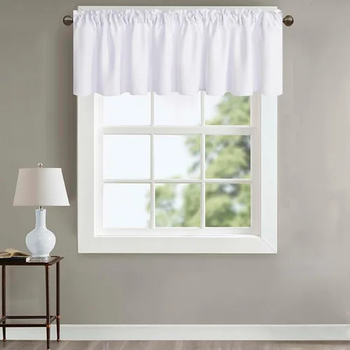 Vista 36 de Cortinas de cocina negras Ladity - 2 paneles de cortinas cortas opacas, 36 pulgadas, privacidad, niveles de café, cortinas de granja para ventana