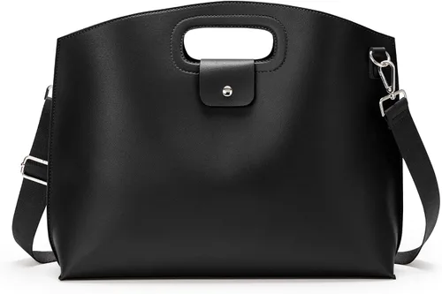 Vista 8 de KALIDI Bolso de Mensajero de 16 Pulgadas, Elegante, de Cuero Vegano, Maletín Bandolera, para Laptop de 15.6 Pulgadas, Bolso de Negocios, Trabajo