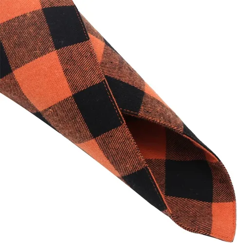 Vista 4 de Bandana de otoño para perro, otoño, Acción de Gracias, Halloween, a cuadros, reversible, triangular, bufanda