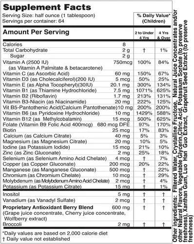 Vista 9 de Super Multivitaminas y minerales para niños Formulado profesionalmente Completamente natural Suplemento dietético líquido 32 oz and
