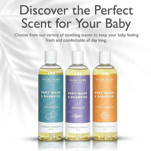 Vista 6 de SoCal Suds & Company Champú orgánico para bebés y gel de baño - Jabón de Castilla 2 en 1, hipoalergénico, piel sensible, jabón natural, champú